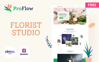 ProFlow: tema gratuito de WordPress para floristería, contemporáneo y minimalista