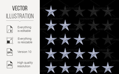 Simple Stars Rating - Vector Image