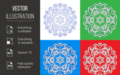 Abstract beautiful snowflakes - Vector Image
