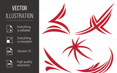 Abstract Red Signs - Vector Image