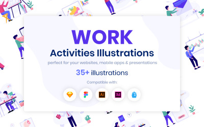 Arbetsaktiviteter - Illustration