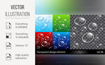 Bubbles with Transparent Effect - Vector Image