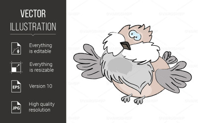 Cartoon Sparrow - Vector Image