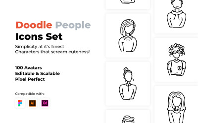Doodle-Menschen-Icon-Set