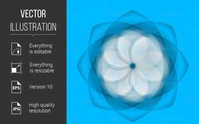 Abstract Flower on Blue Background - Vector Image