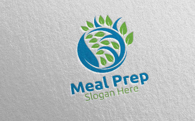 Baummahlzeit-Vorbereitung Gesundes Essen 22 Logo-Vorlage