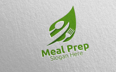 Eko Yemek Hazırlama Sağlıklı Yemek 16 Logo Şablonu