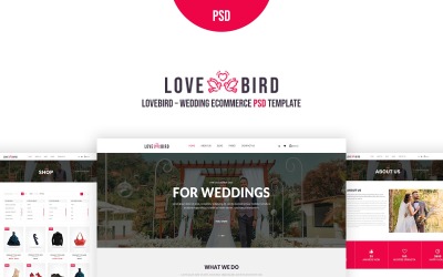 Reszponzív LoveBird – Wedding eCommerce PSD sablon 117725