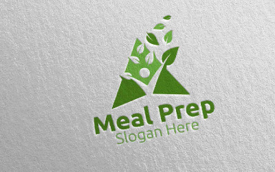 Eco Meal Prep Zdrowa żywność 19 Szablon Logo
