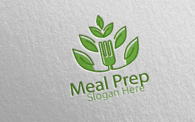 Ağaç Yemek Hazırlama Sağlıklı Yemek 21 Logo Şablonu