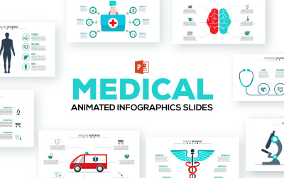 Orvosi animált infographics PowerPoint sablon