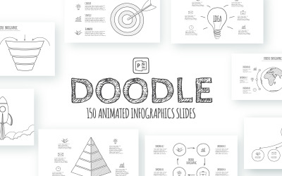 Modello di PowerPoint Infografica animata di Doodle