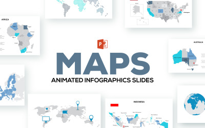Modello PowerPoint animato di mappe e bandiere