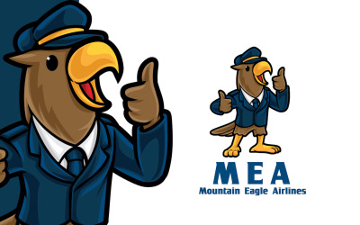 Eagle Airlines Maskot Logo Şablonu