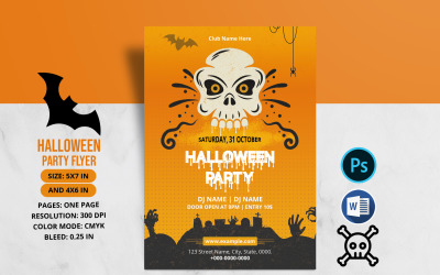 Folleto de fiesta de Halloween - Plantilla de identidad corporativa