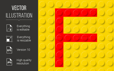 Letter F in Construction Kit - Vector Image