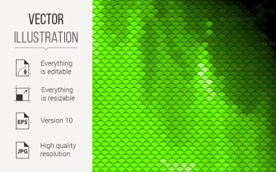 Scales Pattern in Green Shades - Vector Image