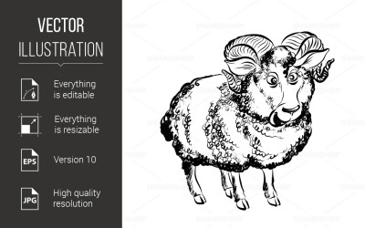 Funny Lamb - Vector Image