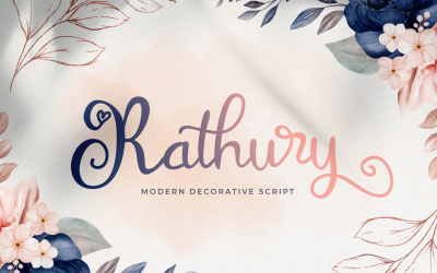 Rathury - современный декоративный курсивный шрифт