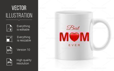 White Mug - Vector Image