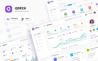 Elementy UI Qerza Admin - Job Portal Dashboard UI Template Figma PSD #118164