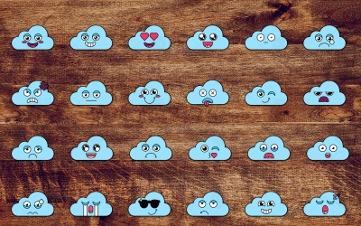 Nice Cloud Smiles Set Icon