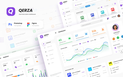 Qerza Admin - Job Portal Dashboard UI Template Figma PSD UI elemek 118164