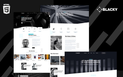 Szablon strony internetowej Blacky Minimal Digital Agency