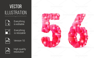 Ruby Polygonal Font - Vector Image