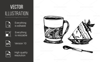 Ескіз їжі - векторні зображення