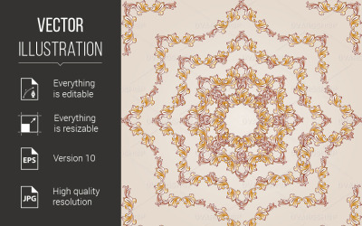 Flower Pattern Henna - Vector Image