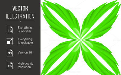 Green Wings Pattern - Vector Image