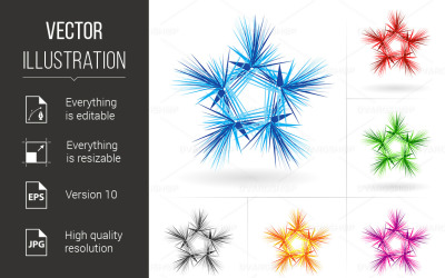 Set of Different Stars Icons - Vector Image