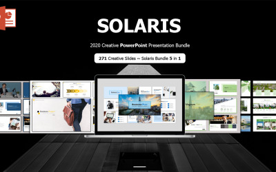 SOLARIS - Kreatív üzleti terv Bundle 5 in 1 PowerPoint sablon