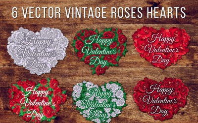 Valentin Roses Coeurs - Image vectorielle