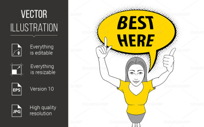 Woman Gesturing - Vector Image