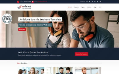 Andalusa Empresa-Corporación Plantilla Joomla 5 Joomla 4 y Joomla 3