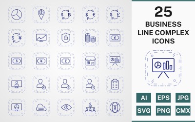 25 BUSINESS LINE COMPLEX PACK Icon Set