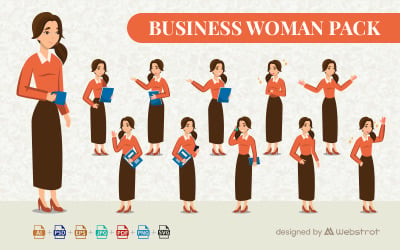 Business Women Graphic Template - Vector Image