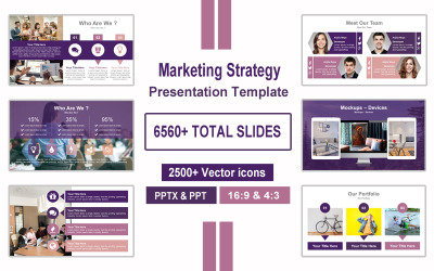 Marketingstrategie - PowerPoint-sjabloon voor zakelijke presentaties