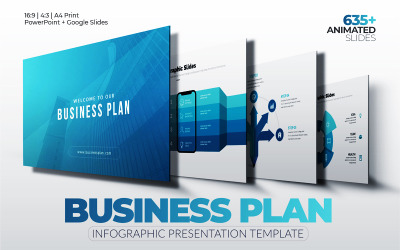 Modello PowerPoint di presentazione del piano aziendale di infografica