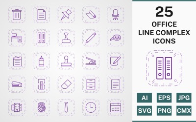 25 OFFICE LINE COMPLEX PACK Ikonuppsättning