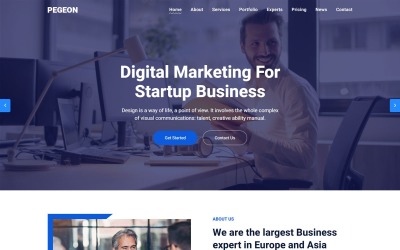 Responsivt Pegeon - Business and Consulting Landing Page Template Landing Page-mall #118369