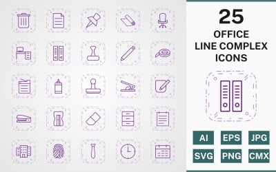25 Sada ikon OFFICE LINE COMPLEX PACK