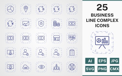 25 set di icone PACCHETTO COMPLESSO LINEA BUSINESS
