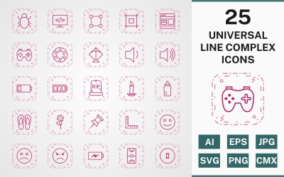 25 UNIVERSAL LINE COMPLEX PACK Ikonuppsättning