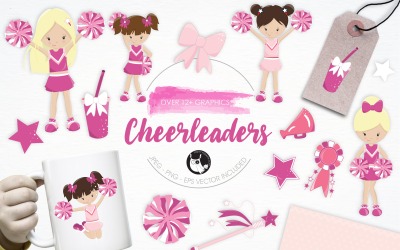 Cheerleaders illustration pack - Vector Image
