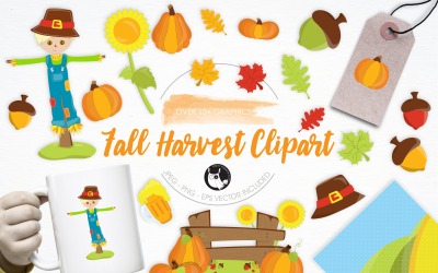 Fall Harvest Clipart illustrations - Vector Image