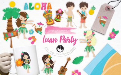 Luan Party illustration pack - Vector Image