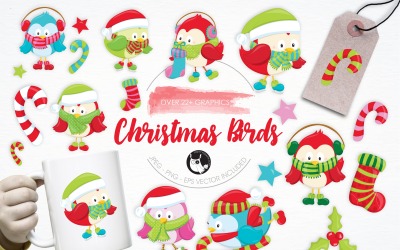 Weihnachtsvogel-Illustrationspaket - Vektorbild